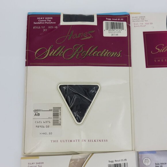 Vintage Hanes Lot of 9 Pantyhose Varied Sizes and Colors 1990s 2000s NEW Unused - Picture 2 of 16